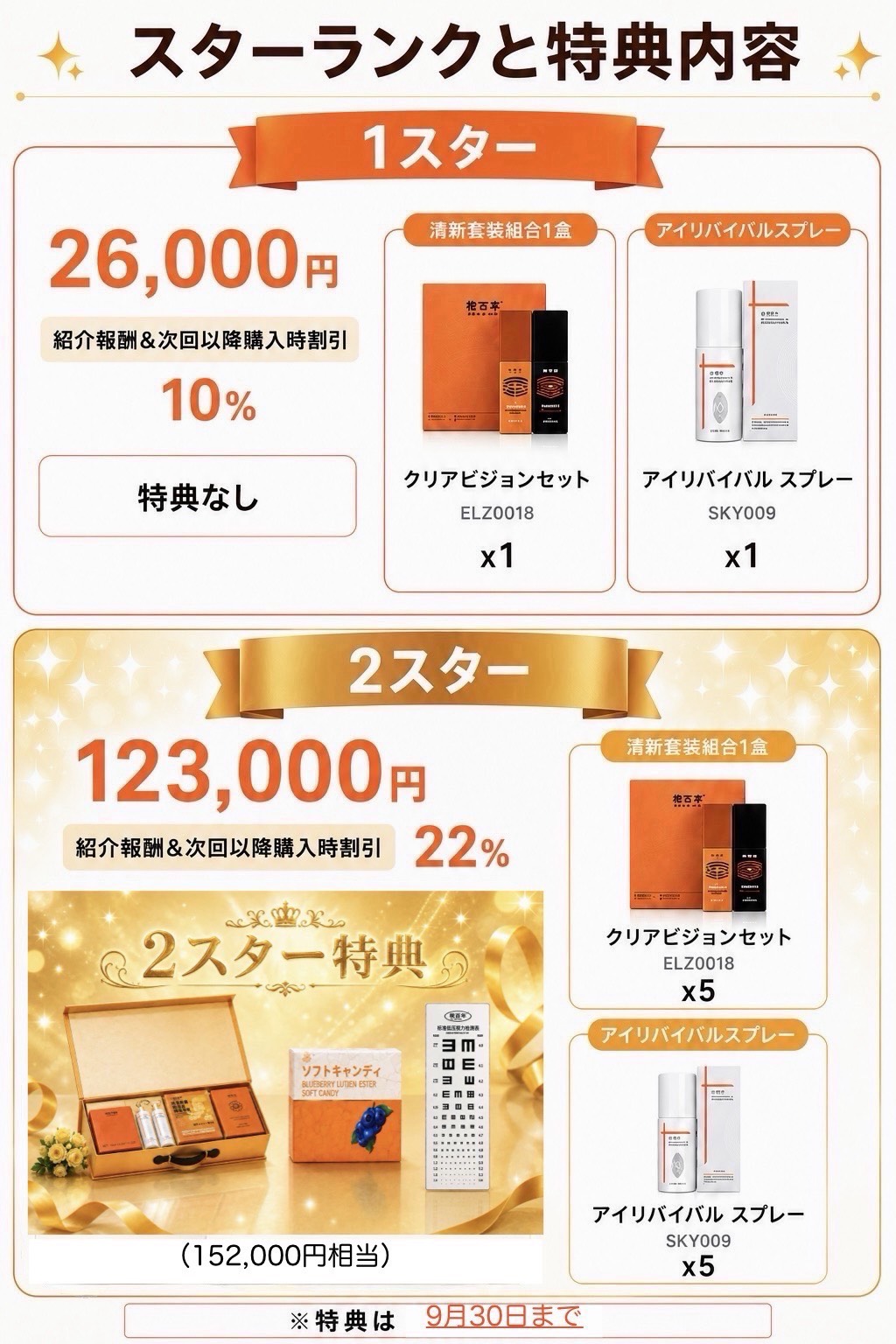オレンジと黒のクリアビジョンセット